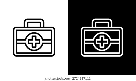 Design de conjunto de ícones brancos do kit de primeiros socorros