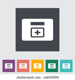 First aid kits flat icon. Vector illustration.