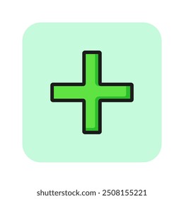 First aid line icon. Cross, sign, symbol. Medicine concept. Can be used for topics like emergency, medical aid, hospital