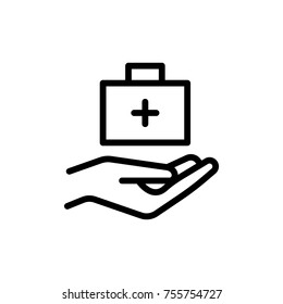 First aid line icon. High quality black outline logo for web site design and mobile apps. Vector illustration on a white background.
