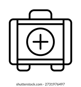 Erste-Hilfe-Symbol Gliederungsvektorgrafik mit bearbeitbarem Strich, einzeln auf weißem Hintergrund. Geeignet für Luftfahrt, Reisen, Web, mobile App und UI-Design.
