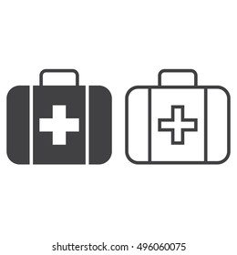 First Aid Line Icon Outline Filled Stock Vector (Royalty Free ...