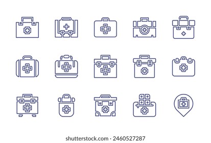 First aid line icon set. Editable stroke. Vector illustration. Containing firstaidkit, firstaid, medical.