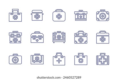 First aid line icon set. Editable stroke. Vector illustration. Containing firstaidkit, firstaid.