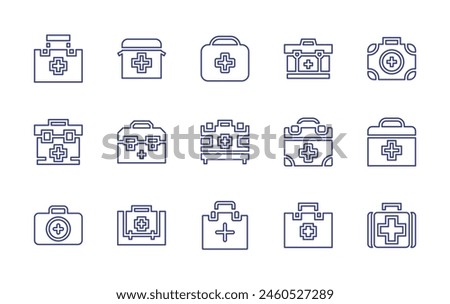 First aid line icon set. Editable stroke. Vector illustration. Containing firstaidkit, firstaid.