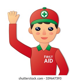 First aid man character.