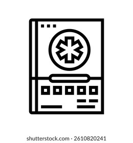 first aid manual line icon vector. first aid manual sign. isolated contour symbol black illustration