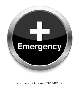 First aid medical button sign isolated on white. 