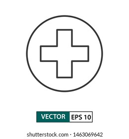 First aid / medical icon. Outline style. Isolated on white background. Vector illustration EPS 10