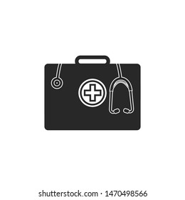 First Aid Medical Kit Icon. Flat style vector EPS.