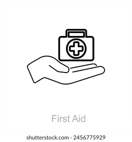 First Aid and medical kit icon concept