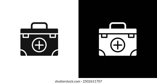 First aid medical kit icon logo set vector