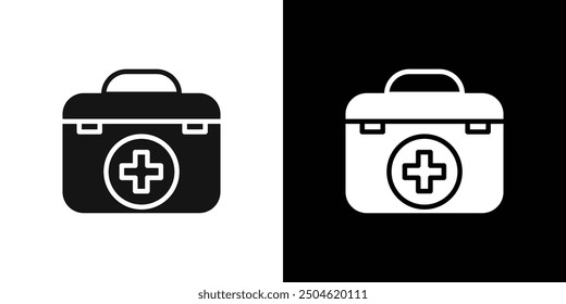 First aid medical kit icon Symbol mark in filled style