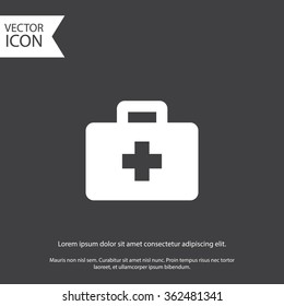 First aid or medical kit icon. medical bag.