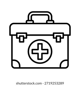 Kit Médico de Primeiros Socorros Ilustração de Vetor, Ícone de Estilo de Linha