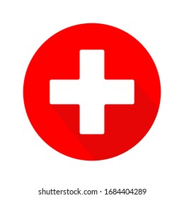 First aid medical sign flat icon for apps and website