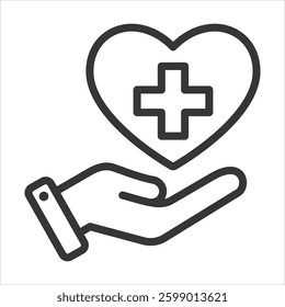 First Aid Outline Icon Vector Illustration