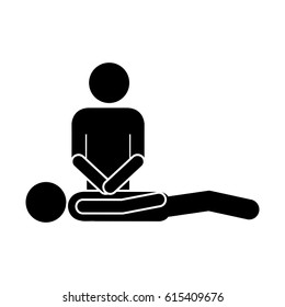 First aid to a patient, vector illustration design