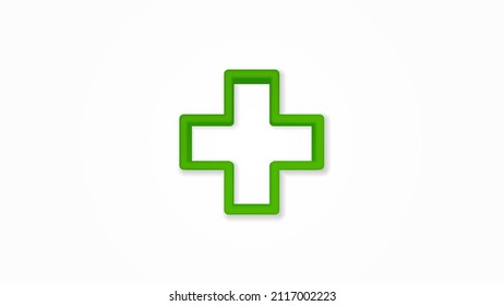 first aid, pharmacy, medical cross realistic icon. 3d vector illustration. Isolated line color pictogram. Transparent shadows