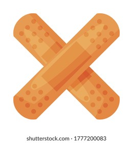 First Aid Plaster Strip, Medical Patch Vector Illustration on White Background