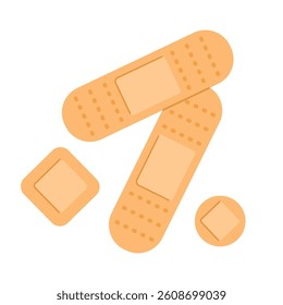 First aid plaster strip medical patch. Flat vector isolated illustration
