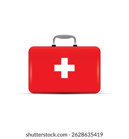 first aid realistic vector design red color
