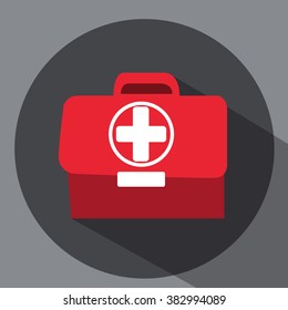 First aid red suitcase