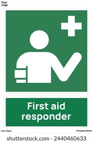 First aid responder signs symbol standard iso 7010