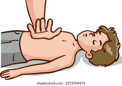 first aid response in case of accident.Operators perform cardiopulmonary resuscitation