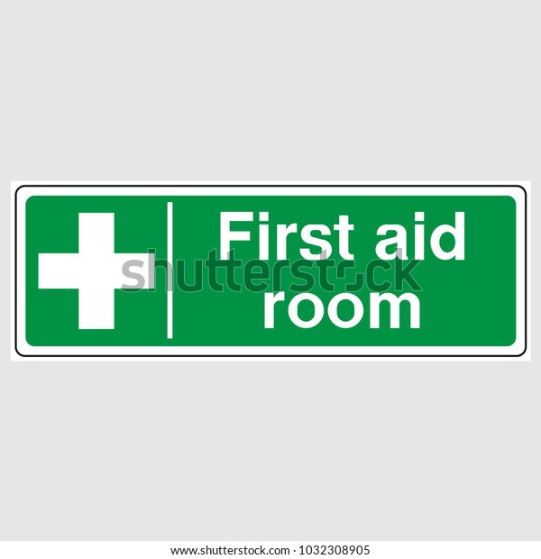 First Aid Room\
Signs. Green First Aid\
Sign.