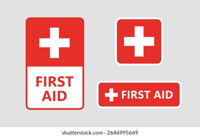 First Aid Sign Designs Essential Red Cross Symbols for Emergency Preparedness and Safety Guidelines	