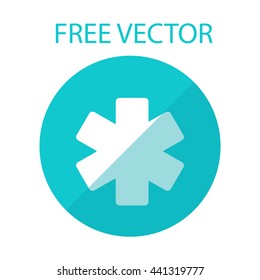 first aid sign free vector style flat