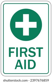 First aid sign and labels