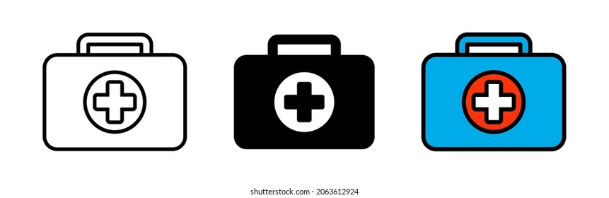 Vector de signos de primeros auxilios. Maleta de ambulancia