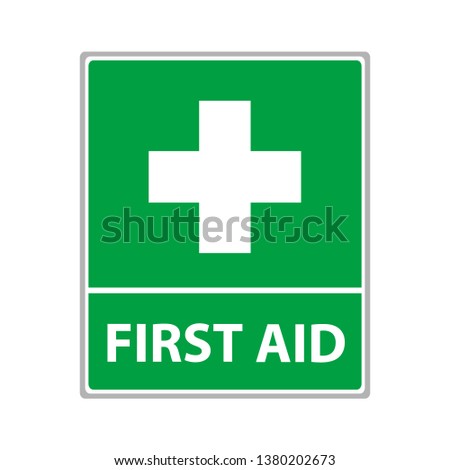 First Aid Sign - Vector Illustration - Isolated On White Background