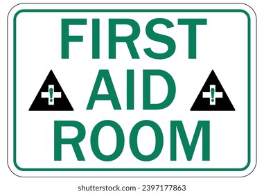 First aid station sign and labels