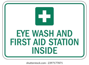 First aid station sign and labels