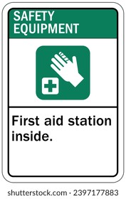 First aid station sign and labels