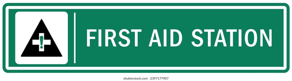 First aid station sign and labels