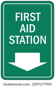 First aid station sign and labels