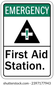 First aid station sign and labels