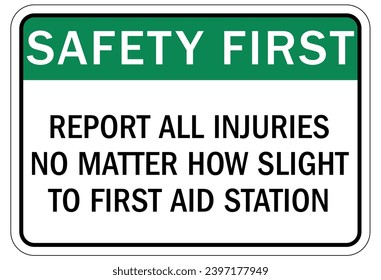 First aid station sign and labels