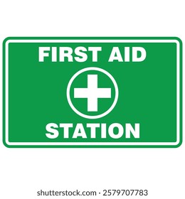 First aid, Station, sticker vector