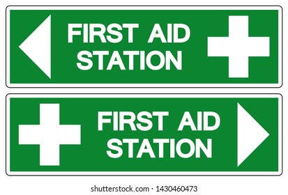 First Aid Station Symbol Sign, Vector Illustration, Isolated On White Background Label .EPS10