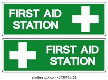 First Aid Station Symbol Sign, Vector Illustration, Isolated On White Background Label .EPS10