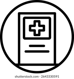 First Aid Station Vector Line Icon Design