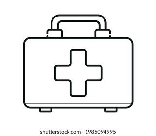 FIRST AID SUITCASE ICON TO HELP INJURED PEOPLE