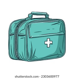 first aid suitcase over white