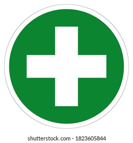 First Aid Symbol Sign, Vector Illustration, Isolated On White Background Label .EPS10
