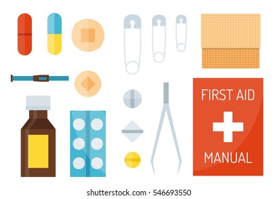 First aid symbols vector illustration.